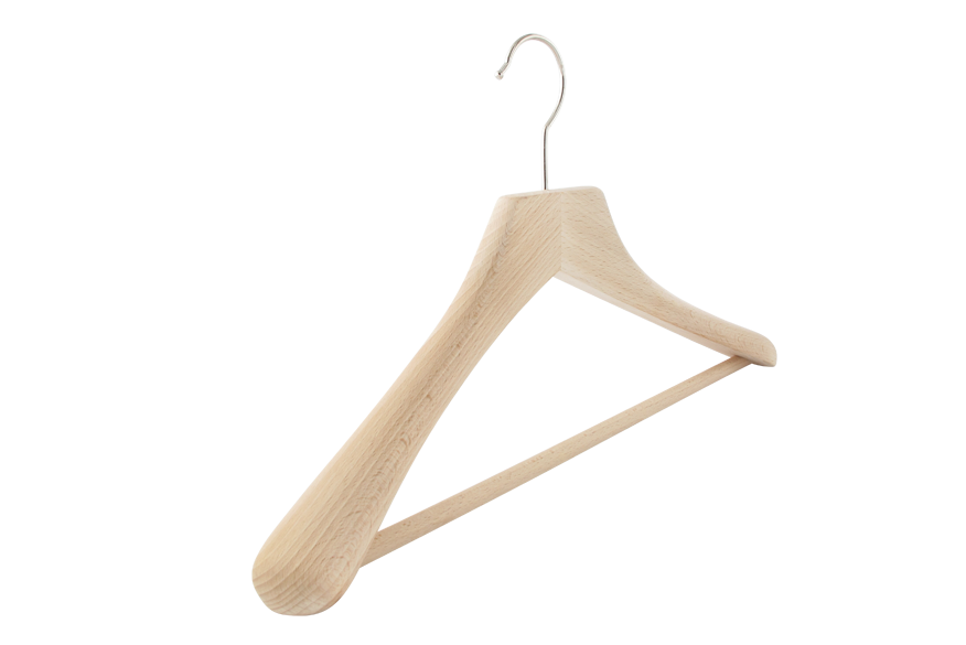 Cintre pour costume en bois massif avec barre - 456