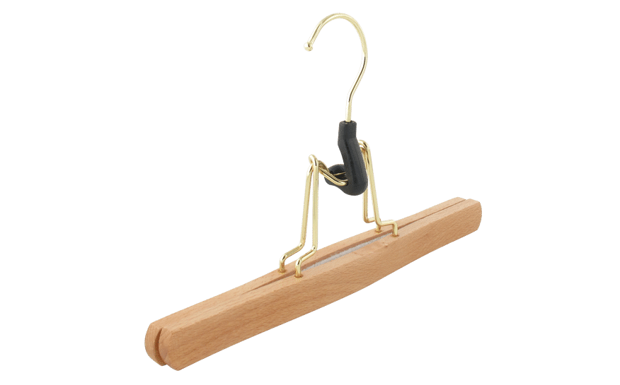 Cintre en bois avec pince jupe 25cm - 1PC 