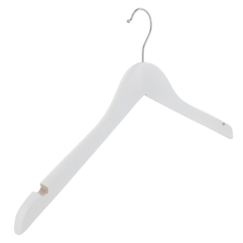 Cintre avec encoches largeur 41 cm crochet en nickel blanc mat - par 100 -  RETIF